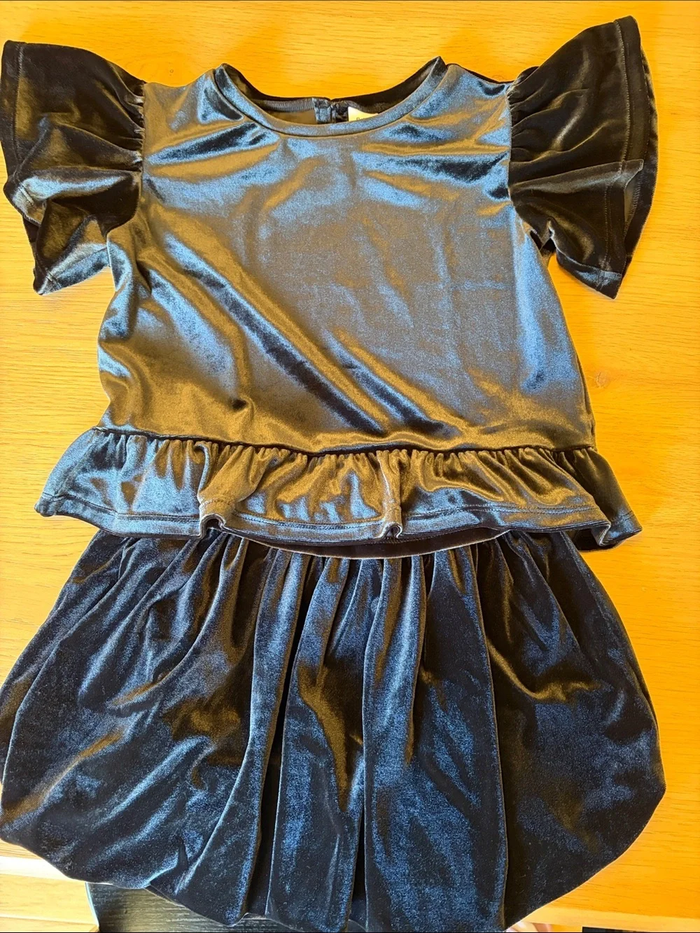 NWT Set: Gap Kids Black Velvet Bubble Skirt and Top
